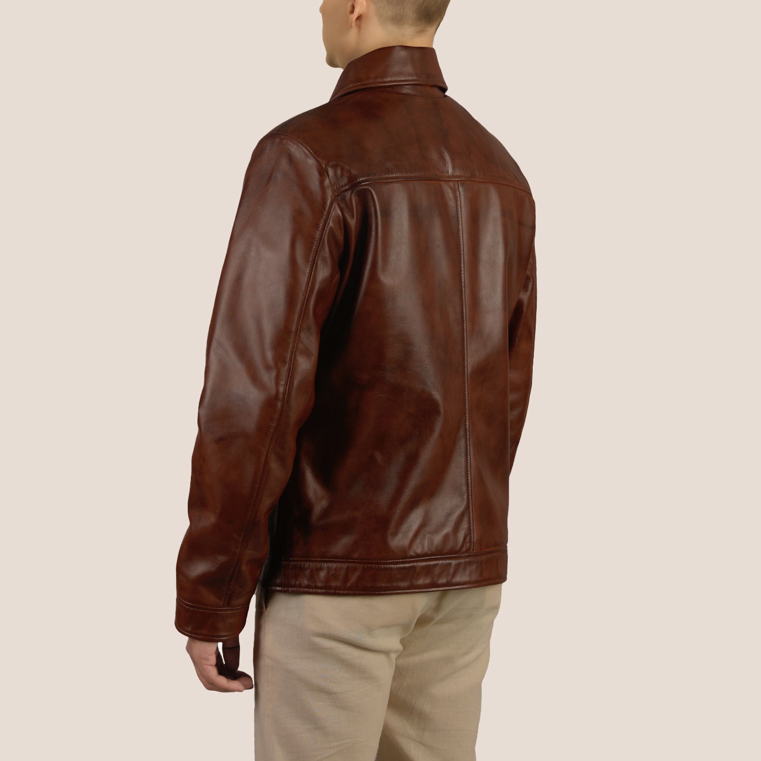 Drex Waxed Brown Classic Leather Jacket | AllStone Leather